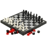 Набор магнитных игр "Нарды, шашки, шахматы" черных фишек-шашек, 3 игровых кубика инфо 10897a.