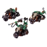 Набор миниатюр "Warhammer 40 000" Орки-байкеры 3 миниатюр, подставки под миниатюры инфо 12216a.