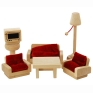 Набор кукольной мебели "Буратино" Б1810 торшер, телевизор, 3 мягких сидения инфо 11824d.